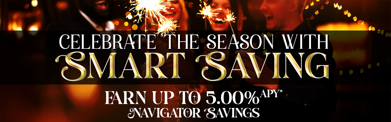 Holiday Nav Savings - Community West Credit Union People celebrating the new year with sparklers